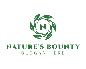 Natural Leaf Wreath logo design