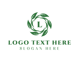 Yoga - Natural Leaf Wreath logo design