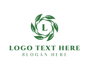 Natural Leaf Wreath Logo