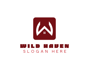 Red W House logo design