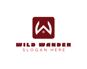 Red W House logo design