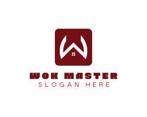 Red W House logo design