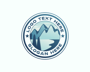 Hiker - Mountain Adventure Hiking logo design