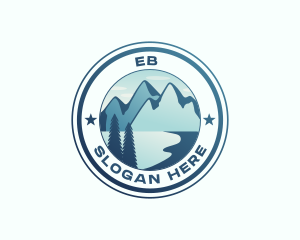 Pine Tree - Mountain Adventure Hiking logo design