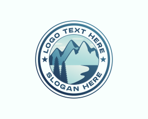 Travel - Mountain Adventure Hiking logo design