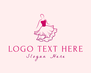 Salon - Fancy Woman Dress logo design