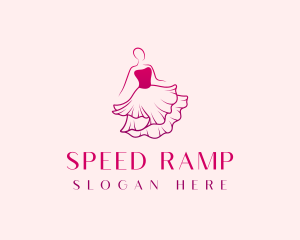 Fancy Woman Fashionista Dress logo design