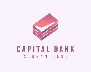 Bank - Modern Box Bank Check logo design