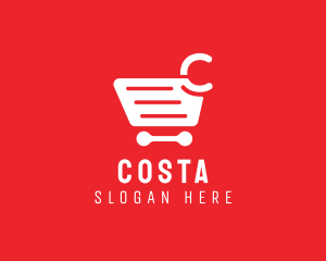 Shopping Cart Letter C logo design