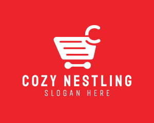 Shopping Cart Letter C logo design