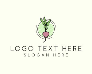 Vegan - Natural Radish Farming logo design
