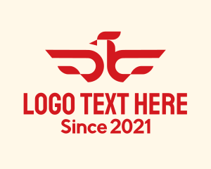Airliner - Red Phoenix Bird logo design