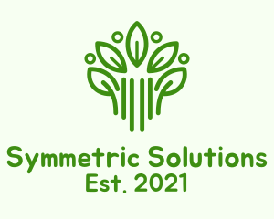 Symmetric - Green Botanical Plant logo design