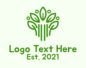 Environment Friendly - Green Botanical Plant logo design