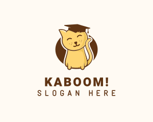 Mascot - Cute Graduate Kitten logo design