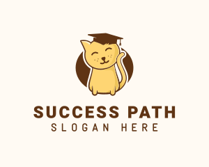 Graduate - Cute Graduate Kitten logo design