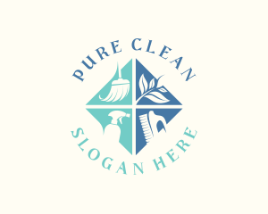 Housekeeping Cleaning Tools logo design