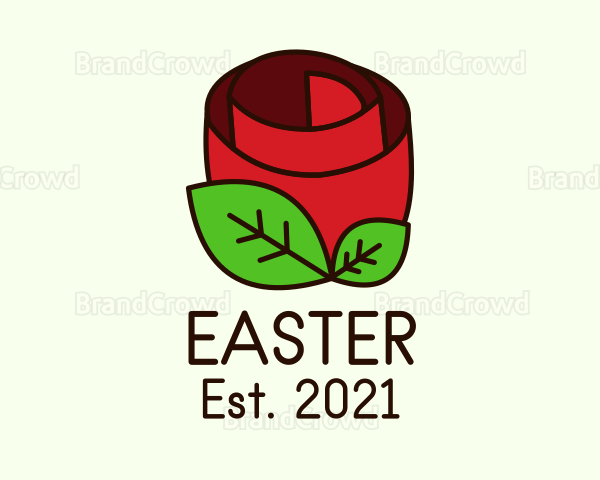 Red Rose Plant Logo