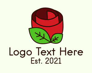 Red Rose Plant logo design