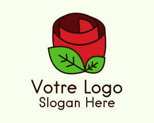 Red Rose Plant Logo