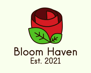 Floriculture - Red Rose Plant logo design