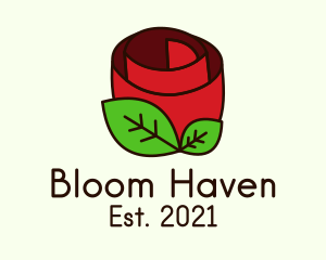 Red Rose Plant logo design