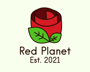 Red Rose Plant logo design