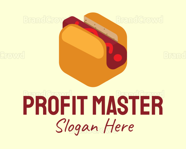 Isometric Hot Dog Sandwich Logo