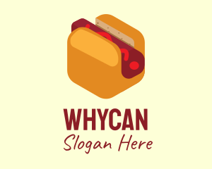 Isometric Hot Dog Sandwich  Logo