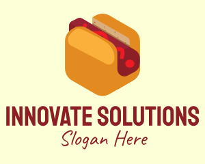 Three-dimensional - Isometric Hot Dog Sandwich logo design