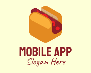 Sausage - Isometric Hot Dog Sandwich logo design