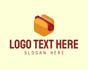 Isometric Hot Dog Sandwich  logo design