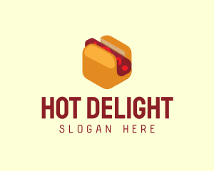 Isometric Hot Dog Sandwich  logo design