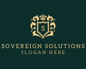 Sovereign - Decorative Crown Shield logo design