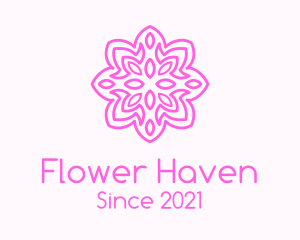 Brown Flower Outline  logo design