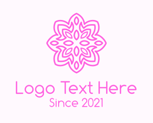 Symmetrical - Brown Flower Outline logo design