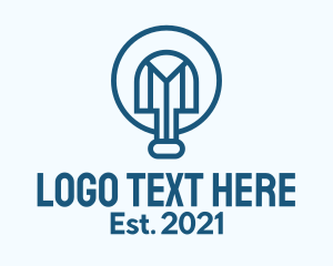 Hand Tool - Blue Shovel Outline logo design