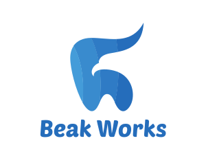 Beak - Blue Bird Tooth logo design