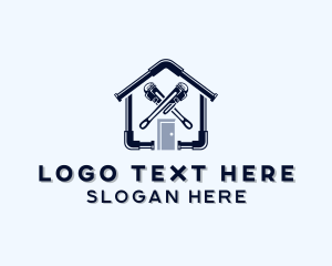 Home - Plumbing Home Pipe Wrench logo design