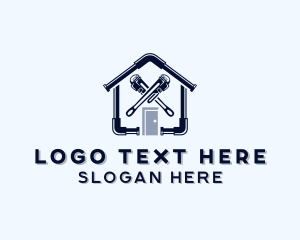 Plumbing Home Pipe Wrench Logo