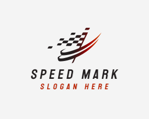 Automotive Racing  Flag Swoosh logo design