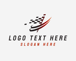 Flag - Automotive Racing  Flag Swoosh logo design