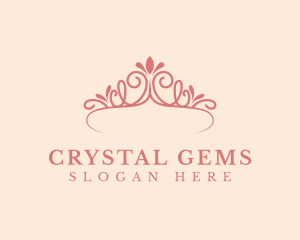 Pink Ornamental Tiara logo design