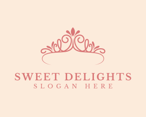 Pink Ornamental Tiara logo design