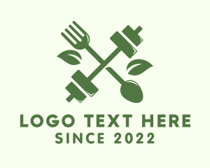 Weightlifting - Fork Nutritionist Barbell logo design