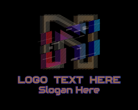 Youtube Channel - Gradient Glitch Letter N logo design