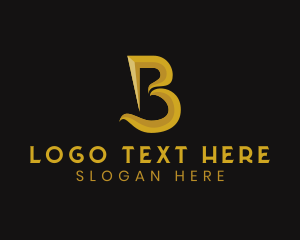 Letter B - Golden Boutique Hotel logo design