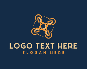 Quadcopter - Tech Quadcopter Drone logo design