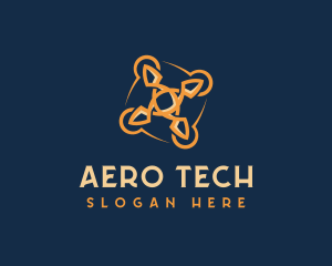 Tech Quadcopter Drone logo design