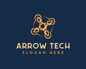 Tech Quadcopter Drone logo design